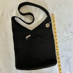 The Sak large Crochet Black Woven Hobo shoulder Pocket Original Boho hippie
